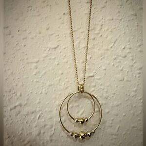 LAGOS 18K Gold Double Circle Bead Pendant Necklace
